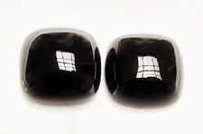 Image de 18x18 mm, carré, cabochons de pierres gemmes, onyx, noir