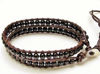 Picture of Wrap bracelet, gemstone beads, onyx, black 