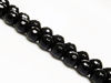 Picture of 8x8 mm, round, gemstone beads, onyx, black, A-grade, faceted