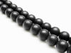 Picture of 8x8 mm, round, gemstone beads, onyx, black, A-grade, frosted