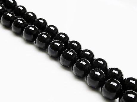 Image de 8x8 mm, perles rondes, pierres gemmes, onyx, noir, qualité A