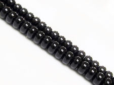 Image de 5x8 mm, perles rondelles, pierres gemmes, onyx, noir