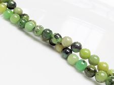 Picture of 6x6 mm, round, gemstone beads, chrysoprase, apple-green, natural