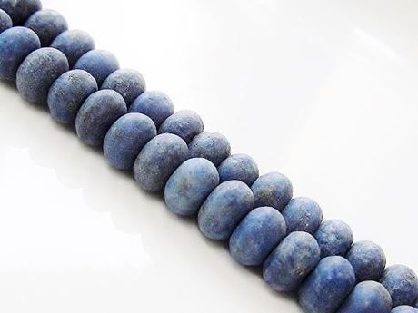 Picture of 4x6 mm, rondelle, gemstone beads, lapis lazuli, frosted