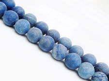 Picture of 10x10 mm, round, gemstone beads, lapis lazuli, frosted
