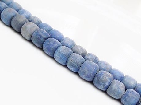 Picture of 8x10 mm, drum-shaped, gemstone beads, lapis lazuli, frosted