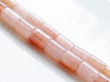 Picture of 7x5 mm, drum-shaped, gemstone beads, sunstone, peachy pink, natural
