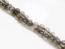 Picture of 6x6 mm, round, gemstone beads, moonstone, deep grey, natural, AA-grade