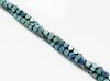 Picture of 3x3 mm, cube, gemstone beads, hematite, green-blue metalized, frosted