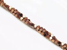 Picture of 3x3 mm, cube, gemstone beads, hematite, red brown metalized, rounded corners