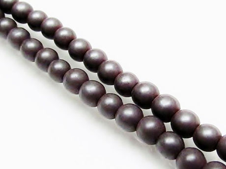 Picture of 6x6 mm, round, gemstone beads, hematite, frosted