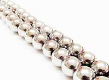 Image de 8x8 mm, perles rondes, pierres gemmes, hématite, magnétique, métallisée rhodium