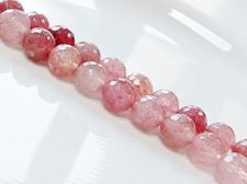 Image de 10x10 mm, perles rondes, pierres gemmes, quartz rubis, naturel, à facettes