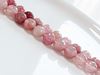 Picture of 10x10 mm, round, gemstone beads, ruby quartz, natural, faceted