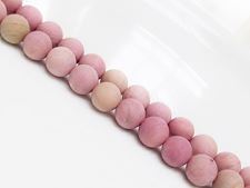 Picture of 8x8 mm, round, gemstone beads, rhodonite, natural, frosted