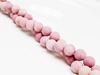 Picture of 6x6 mm, round, gemstone beads, rhodonite, natural, frosted