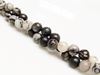 Image de 6x6 mm, perles rondes, pierres gemmes, jaspe veiné noir, naturel