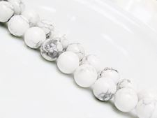 Picture of 12x12 mm, round, gemstone beads, howlite, white, natural