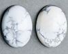 Picture of 13x18 mm, oval, gemstone cabochons, howlite, white, natural