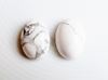 Image de 13x18 mm, ovale, cabochons de pierres gemmes, howlite, blanche, naturelle