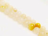 Picture of 8x8 mm, round, gemstone beads, yellow jade, honey yellow, natural
