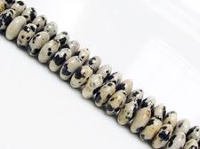 Image de 4x8 mm, perles rondelles convexes, pierres gemmes, jaspe dalmatien, naturel