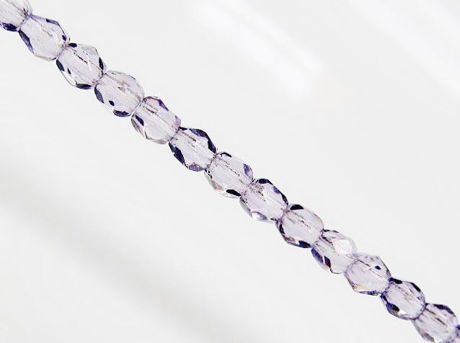 Picture of 3x3 mm, Czech faceted round beads, tanzanite blue purple, transparent