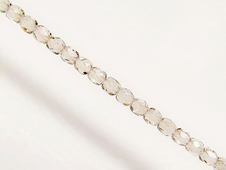 Image de 3x3 mm, perles à facettes tchèques rondes, gris fumé, transparent, lustre irisé