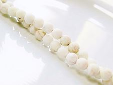 Picture of 6x6 mm, round, gemstone beads, magnesite, natural, frosted