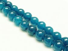 Image de 10x10 mm, perles rondes, pierres gemmes, jade malaisien, bleu canard