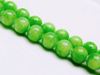 Afbeeldingen van 12x12 mm, rond, edelsteen kralen, Mashan jade, grasgroen