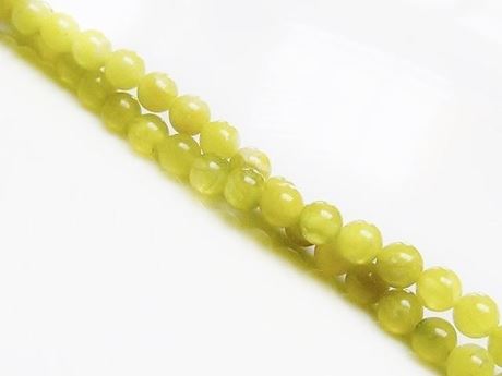 Picture of 4x4 mm, round, gemstone beads, olivine jade, natural, translucent