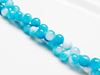 Picture of 6x6 mm, round, gemstone beads, Mashan jade, variegated deep sky blue and white