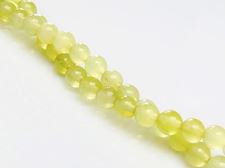 Picture of 6x6 mm, round, gemstone beads, olivine jade, natural, translucent
