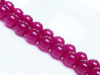 Picture of 8x8 mm, round, gemstone beads, jade, fuchsia pink, A-grade
