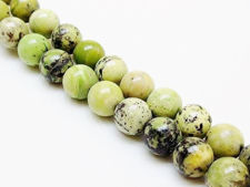 Image de 10x10 mm, perles rondes, pierres gemmes, chrysoprase chinoise, naturelle