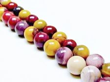 Picture of 10x10 mm, round, gemstone beads, Mookaite Windalia Radiolarite, natural, A-grade