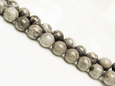 Image de 10x10 mm, perles rondes, pierres gemmes, jaspe Picasso, gris, naturel