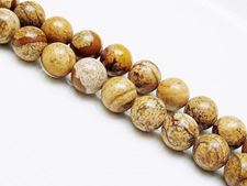 Image de 10x10 mm, perles rondes, pierres gemmes, jaspe scénique, naturel