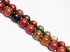 Picture of 10x10 mm, round, gemstone beads, Red Creek jasper, natural