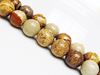 Image de 12x12 mm, perles rondes, pierres gemmes, jaspe scénique, naturel