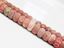 Picture of 5x8 mm, rondelle, gemstone beads, banded red jasper, natural, frosted