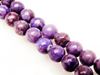 Image de 6x6 mm, perles rondes, pierres gemmes, jaspe océanique, violet