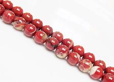 Picture of 8x8 mm, round, gemstone beads, banded red jasper, natural