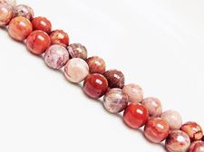 Picture of 8x8 mm, round, gemstone beads, imperial jasper, red, natural