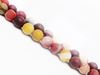 Picture of 8x8 mm, round, gemstone beads, Mookaite Windalia Radiolarite, natural, frosted