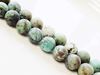 Picture of 8x8 mm, round, gemstone beads, African turquoise, natural, frosted