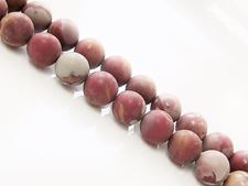 Picture of 8x8 mm, round, gemstone beads, red picture jasper, natural, frosted