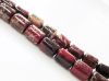 Picture of 8x6 mm, drum-shaped, gemstone beads, poppy jasper, natural, A-grade