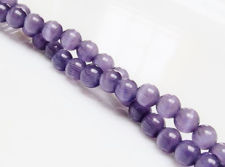 Picture of 6x6 mm, round, gemstone beads, cat's eye, lavender blue, one strand